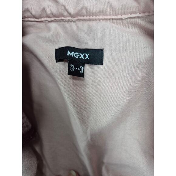 Mexx Women’s Soft-Brushed Plaid Long Shacket Pink Burgundy  Sz XS NWOT - Picture 6 of 11